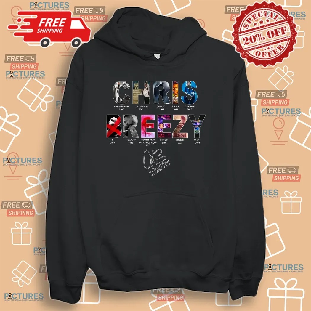 Chris Brown Breezy Bowl XX Photo Collage Typography Signature Shirt