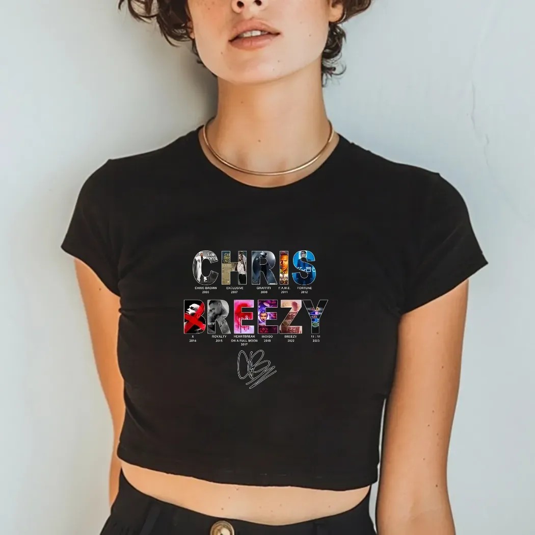 Chris Brown Breezy Bowl XX Photo Collage Typography Signature Shirt