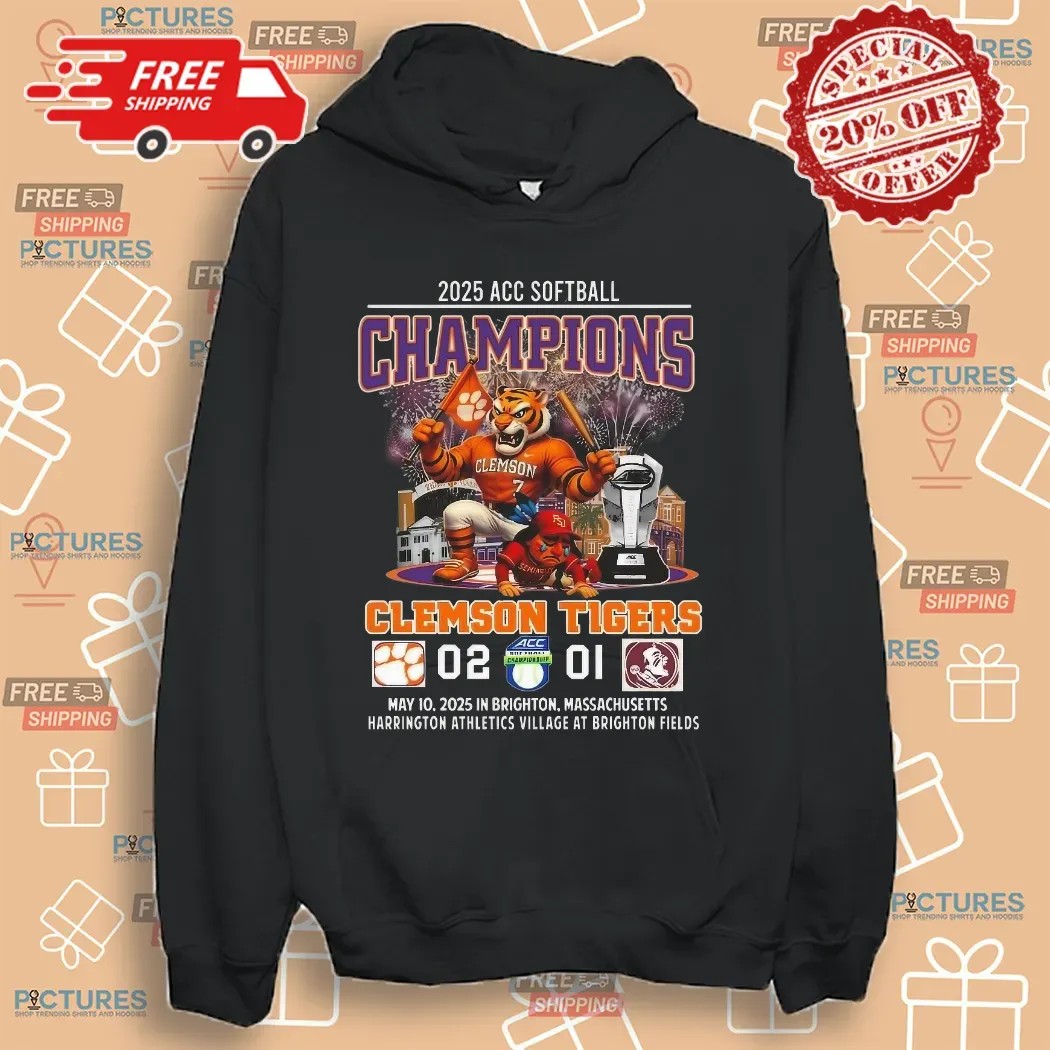 Clemson Tigers 2025 ACC Softball Champions Beat Seminoles Mascot May 10 2025 Shirt