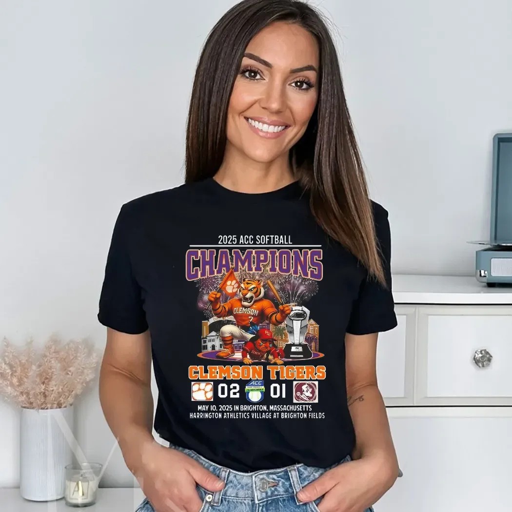 Clemson Tigers 2025 ACC Softball Champions Beat Seminoles Mascot May 10 2025 Shirt