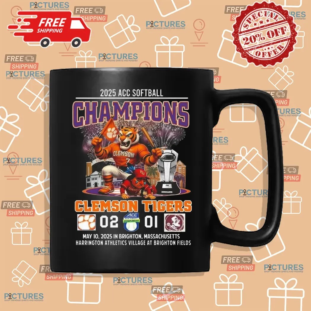 Clemson Tigers 2025 ACC Softball Champions Beat Seminoles Mascot May 10 2025 Shirt