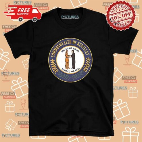 Commonwealth Of Kentucky United We Stand Divided We Fall Logo T Shirt