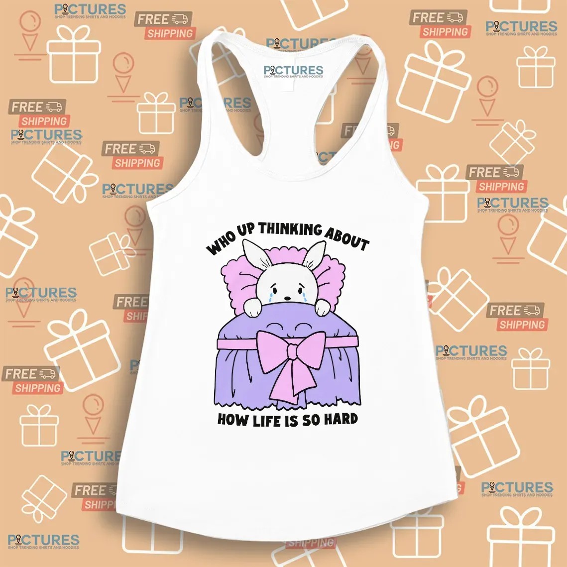 Crying Bunny Who Up Thinking About How Life Is So Hard T Shirt