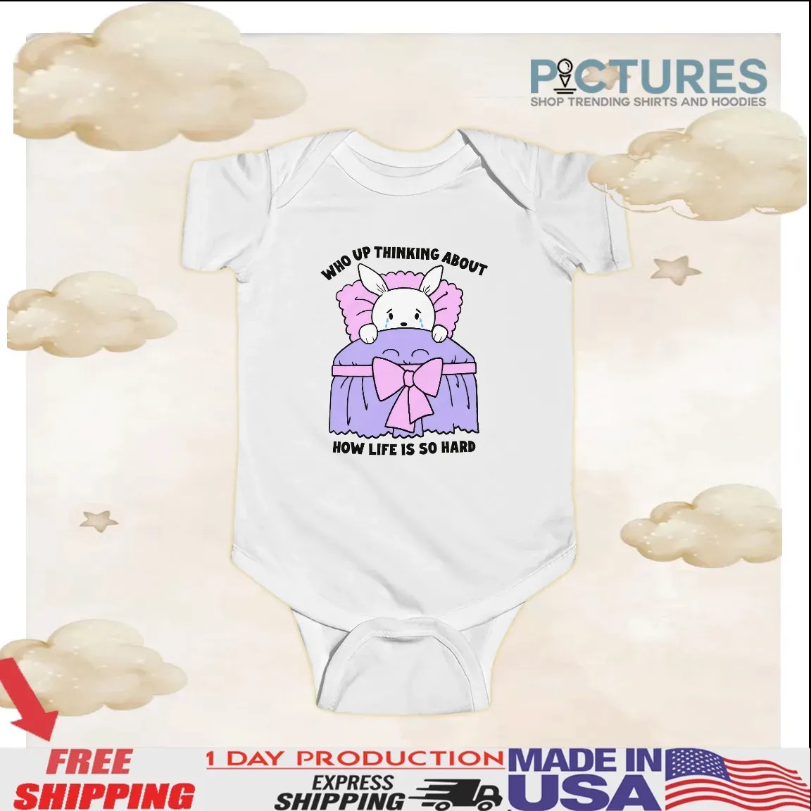 Crying Bunny Who Up Thinking About How Life Is So Hard T Shirt