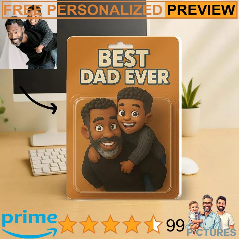 Daddy And Me Personalized Photo Father's Day Action Figure Acrylic Block Plaque Daddy And Me Personalized Photo Father's Day Action Figure Acrylic Block Plaque