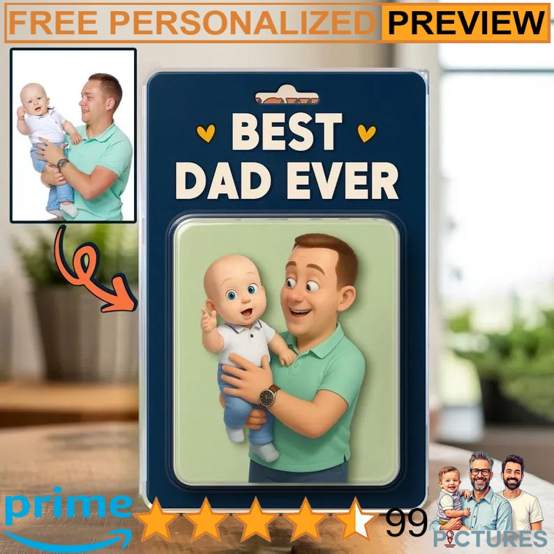 Daddy And Me Personalized Photo Father's Day Action Figure Acrylic Block Plaque Daddy And Me Personalized Photo Father's Day Action Figure Acrylic Block Plaque