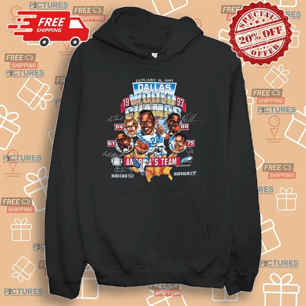 Dallas Cowboys World Champs 1993 NFL Football Team Super Bowl Big Head Shirt
