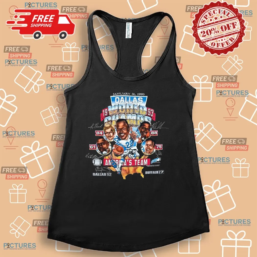 Dallas Cowboys World Champs 1993 NFL Football Team Super Bowl Big Head Shirt