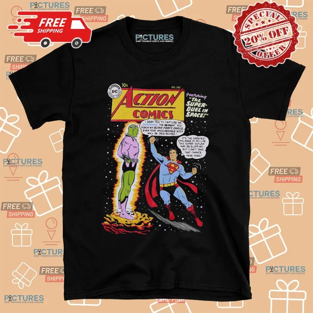 Dc Comics Superman Action Comics Cover Featuring The Super Duel In Space T Shirt