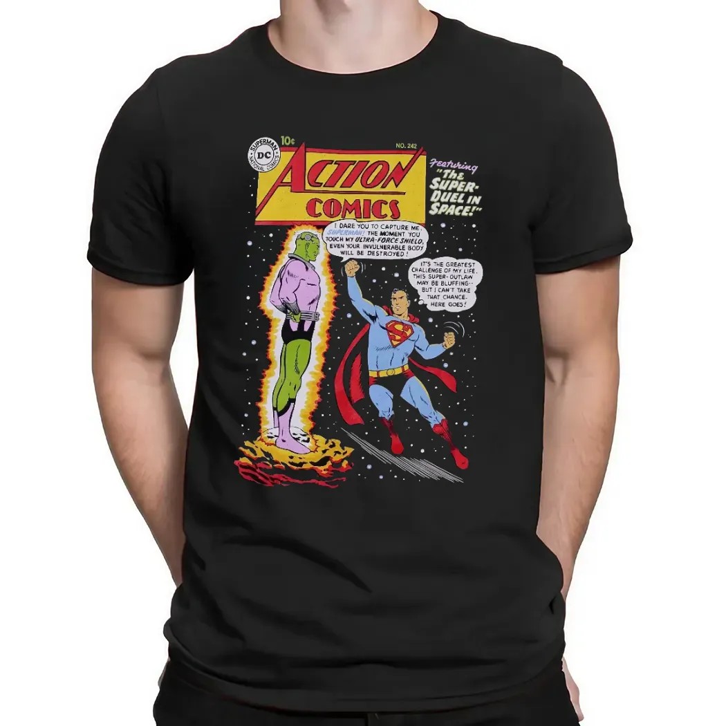 Dc Comics Superman Action Comics Cover Featuring The Super Duel In Space T Shirt