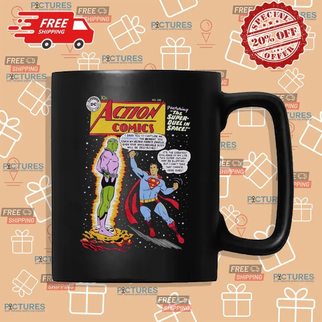 Dc Comics Superman Action Comics Cover Featuring The Super Duel In Space T Shirt