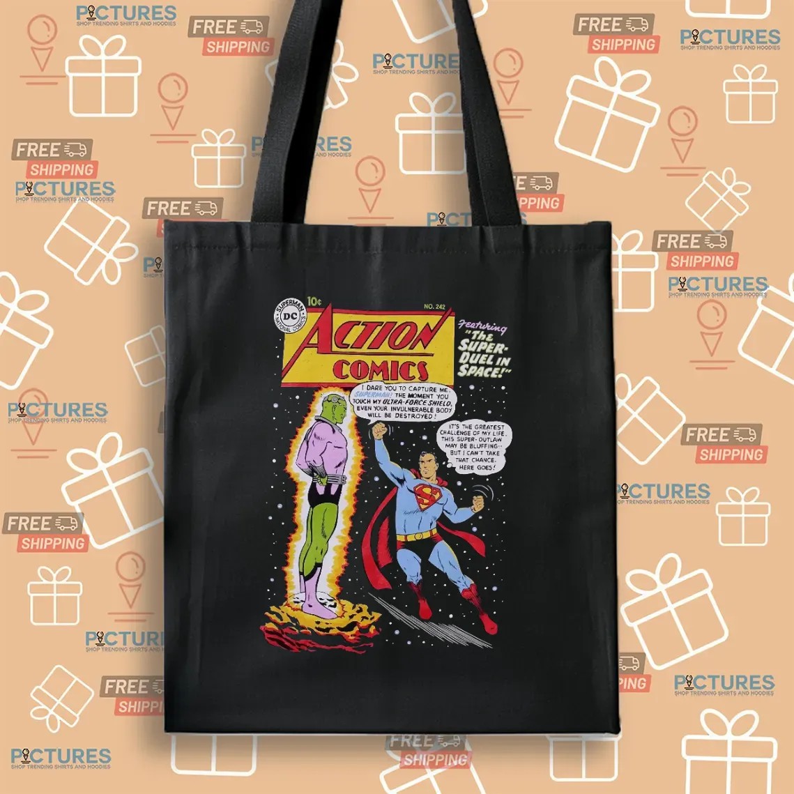 Dc Comics Superman Action Comics Cover Featuring The Super Duel In Space T Shirt