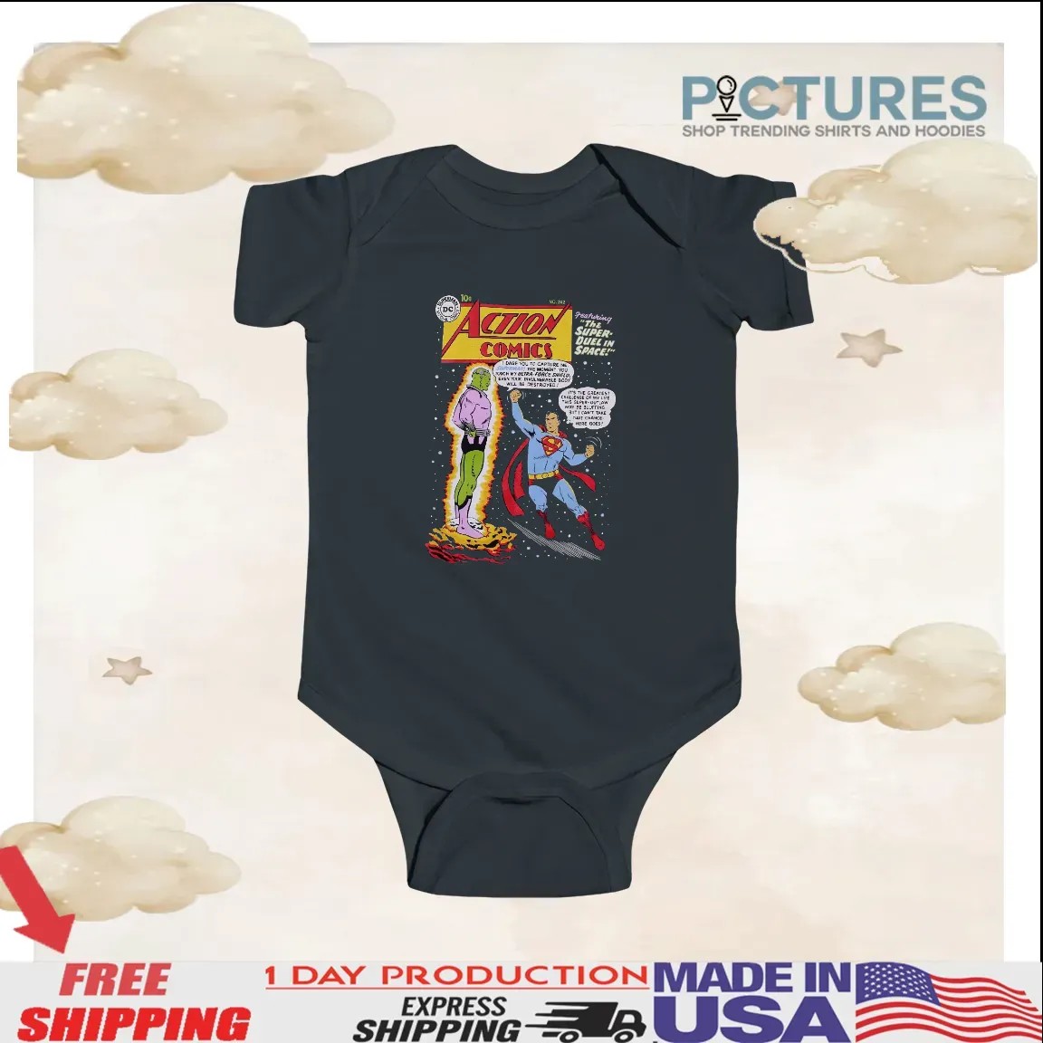 Dc Comics Superman Action Comics Cover Featuring The Super Duel In Space T Shirt