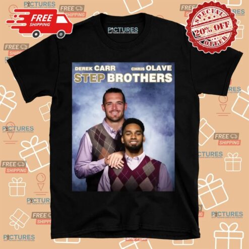 Derek Carr Chris Olave Step Brothers New Orleans Saints Football Shirt