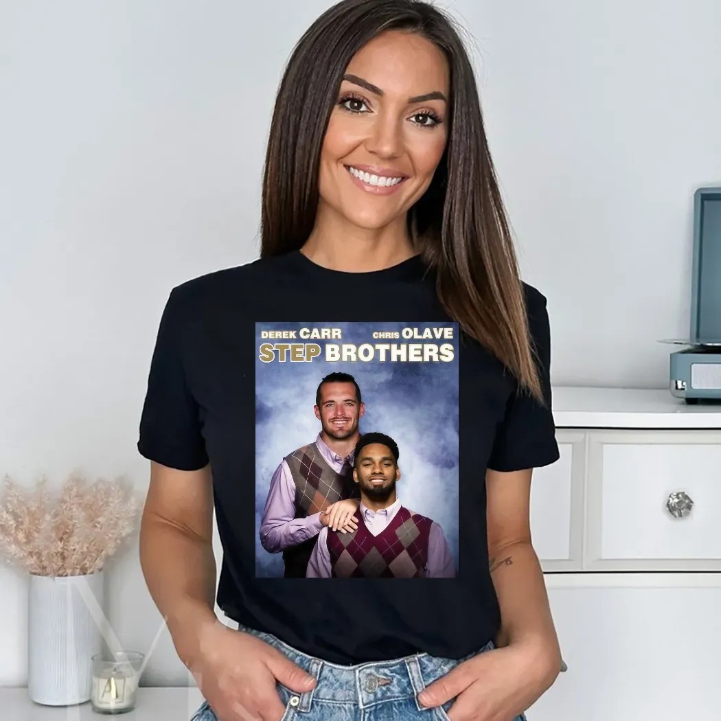 Derek Carr Chris Olave Step Brothers New Orleans Saints Football Shirt Derek Carr Chris Olave Step Brothers New Orleans Saints Football Shirt