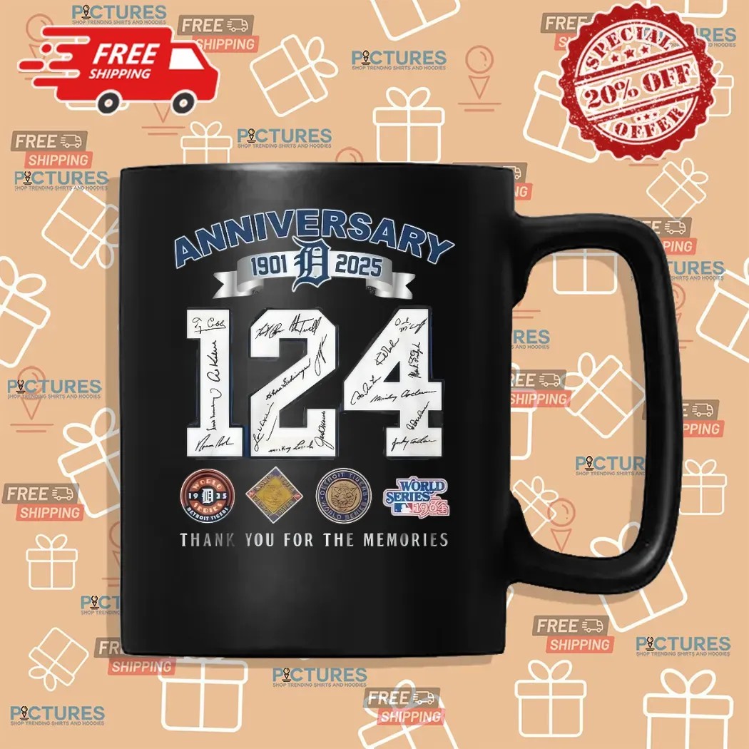 Detroit Tigers 124th Anniversary 1901-2025 Thank You For The Memories Signatures Shirt