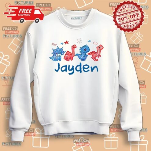 Dinosaur Custom Name 4th Of July Patriotic T Shirt