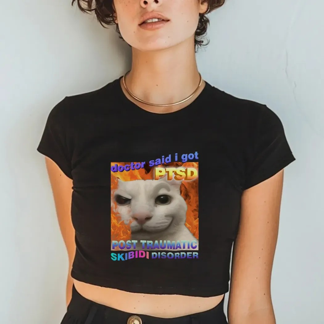 Doctor Said I Got PTSD Post Trauma Skibidi Disorder Cat Meme Shirt