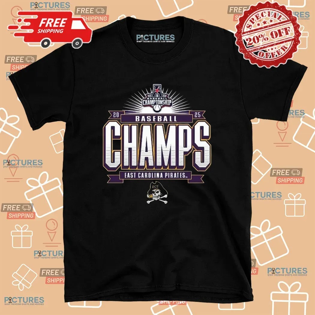 East Carolina Pirates 2025 ACC Baseball Tournament Champions T Shirt