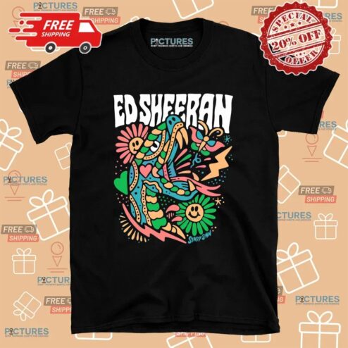 Ed Sheeran Mathematics Tour 2025 Psychedelic Pop Art T Shirt