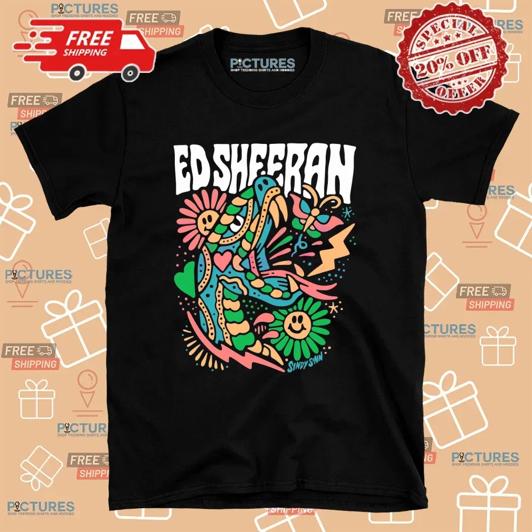 Ed Sheeran Mathematics Tour 2025 Psychedelic Pop Art T Shirt