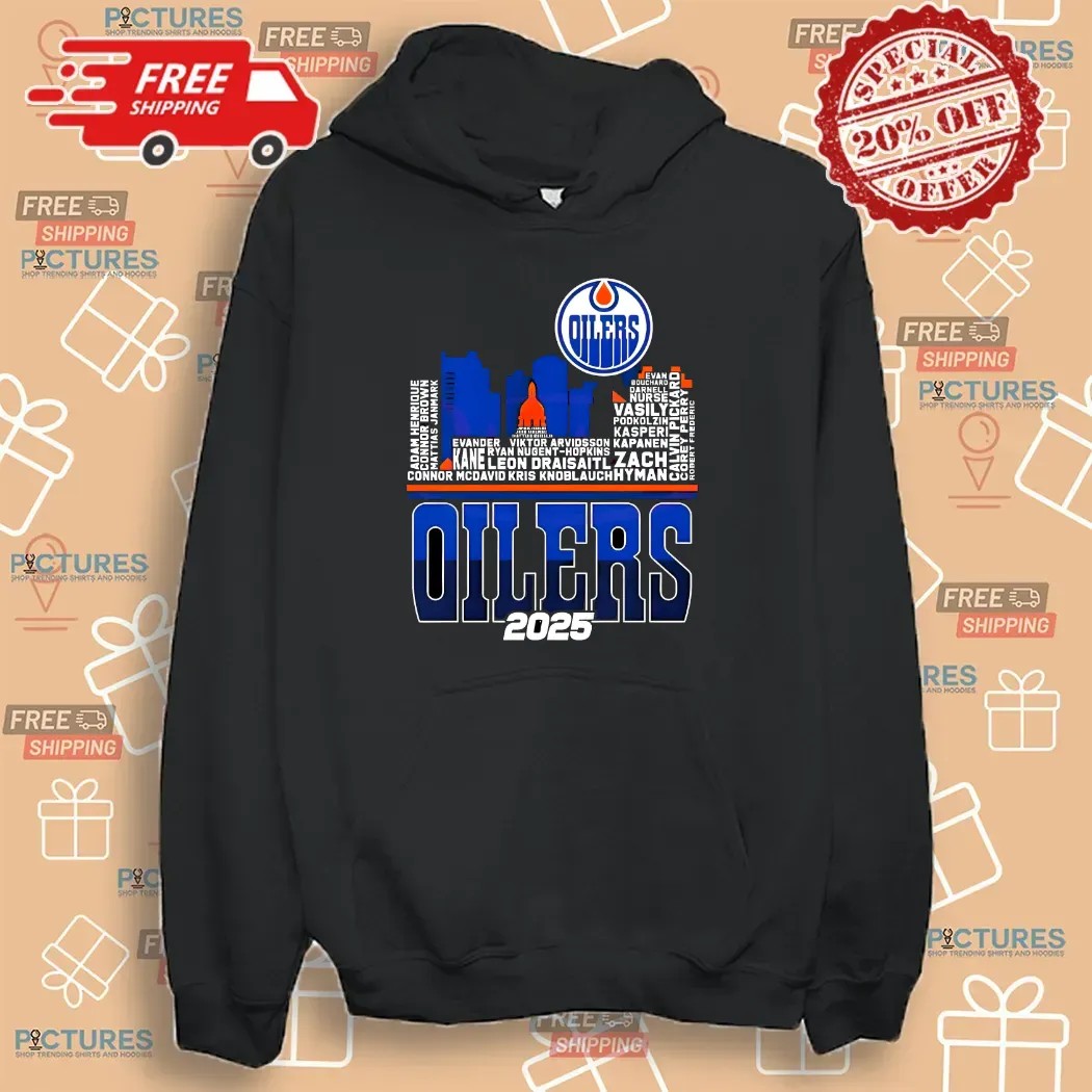 Edmonton Oilers Skyline Players Name 2025 Western Conference Finals T Shirt