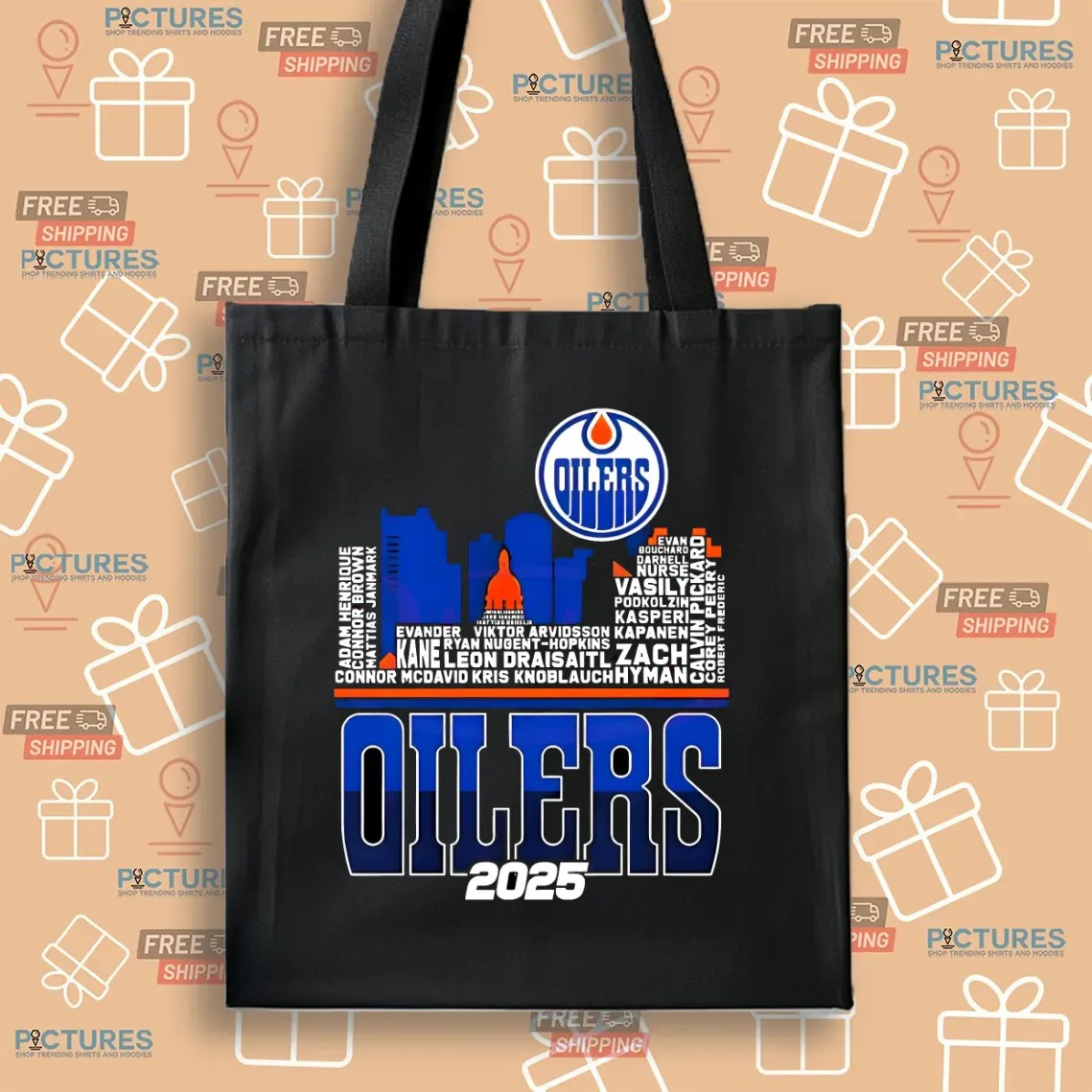 Edmonton Oilers Skyline Players Name 2025 Western Conference Finals T Shirt