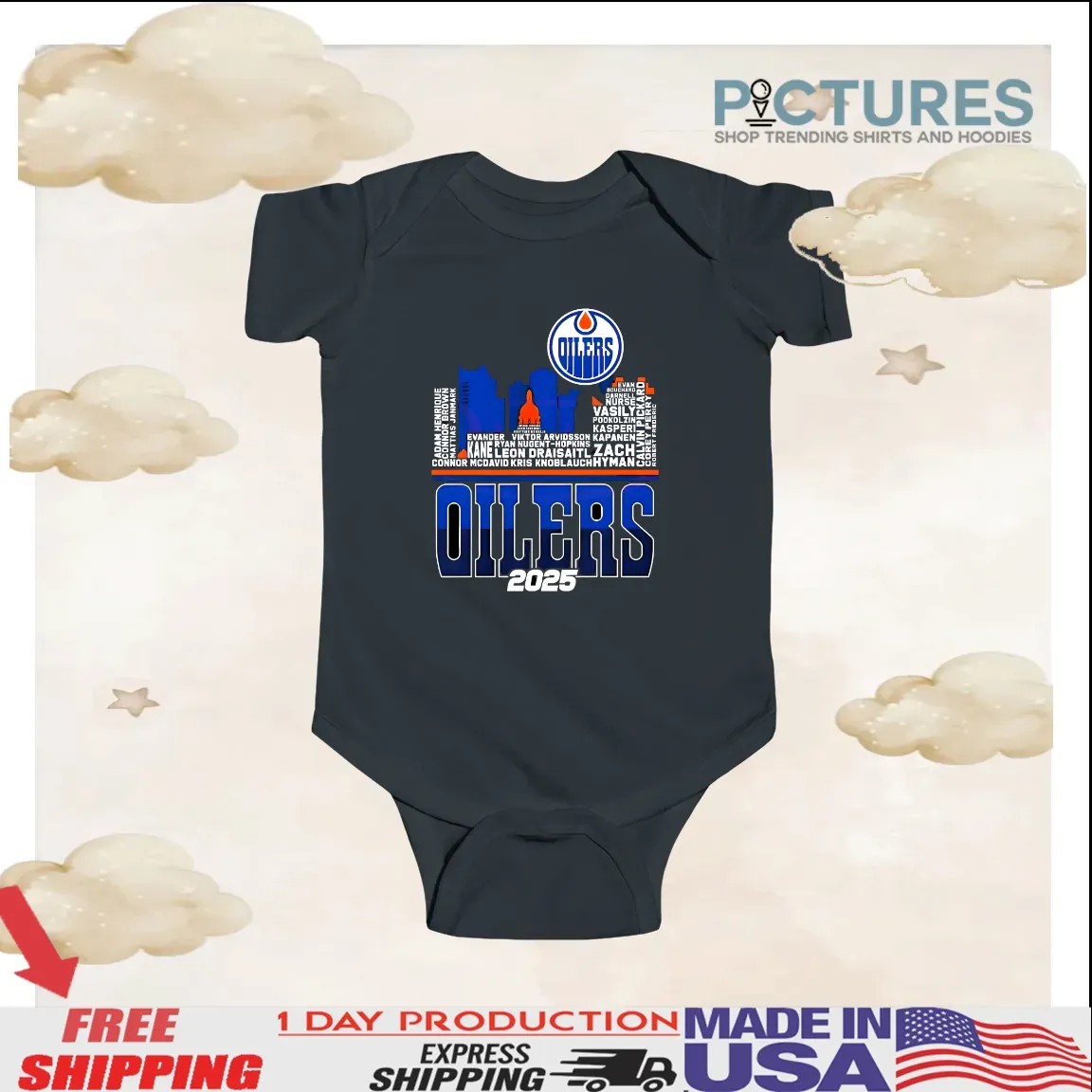 Edmonton Oilers Skyline Players Name 2025 Western Conference Finals T Shirt