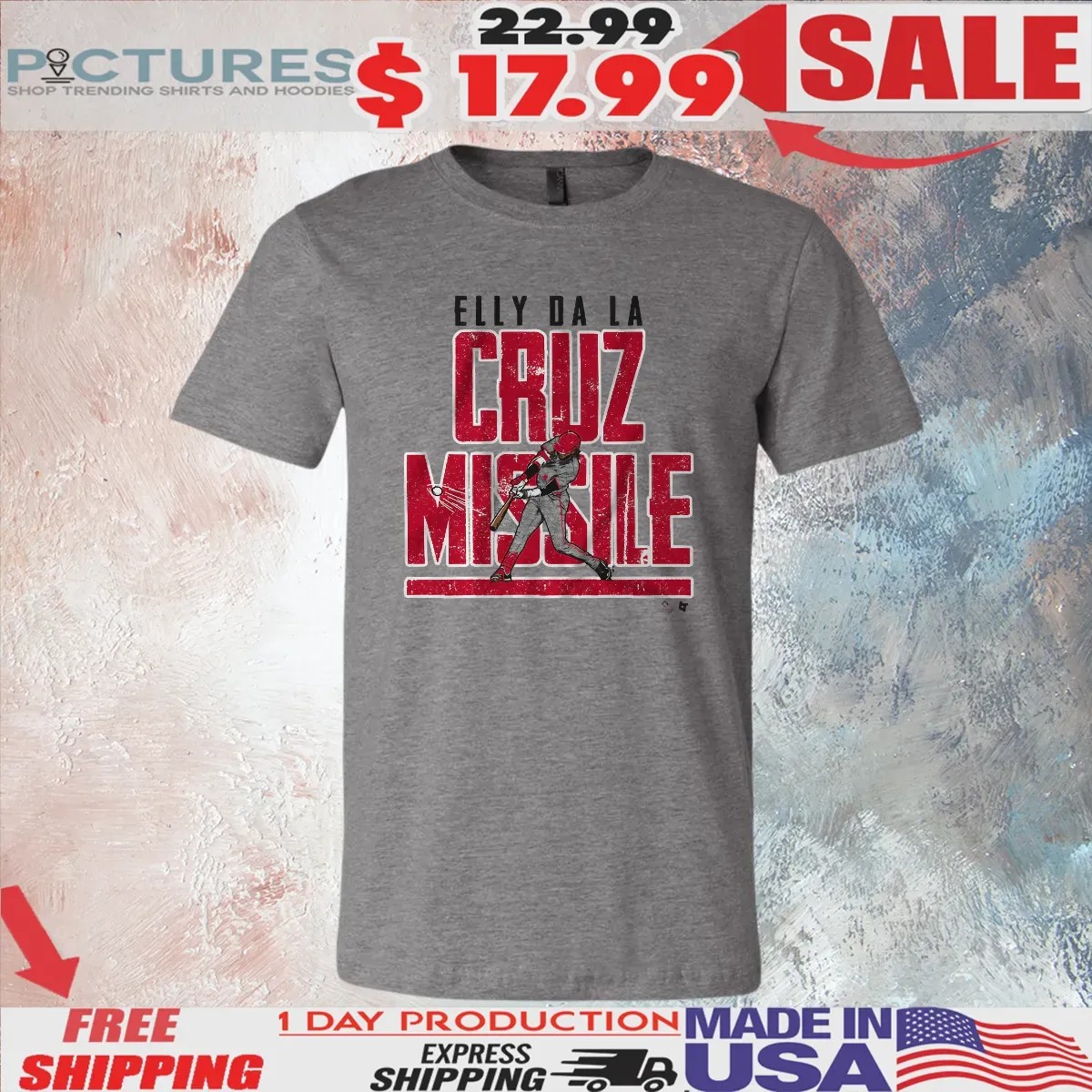 Elly De La Cruz Cincinnati Reds Missile Off The Bat T Shirt