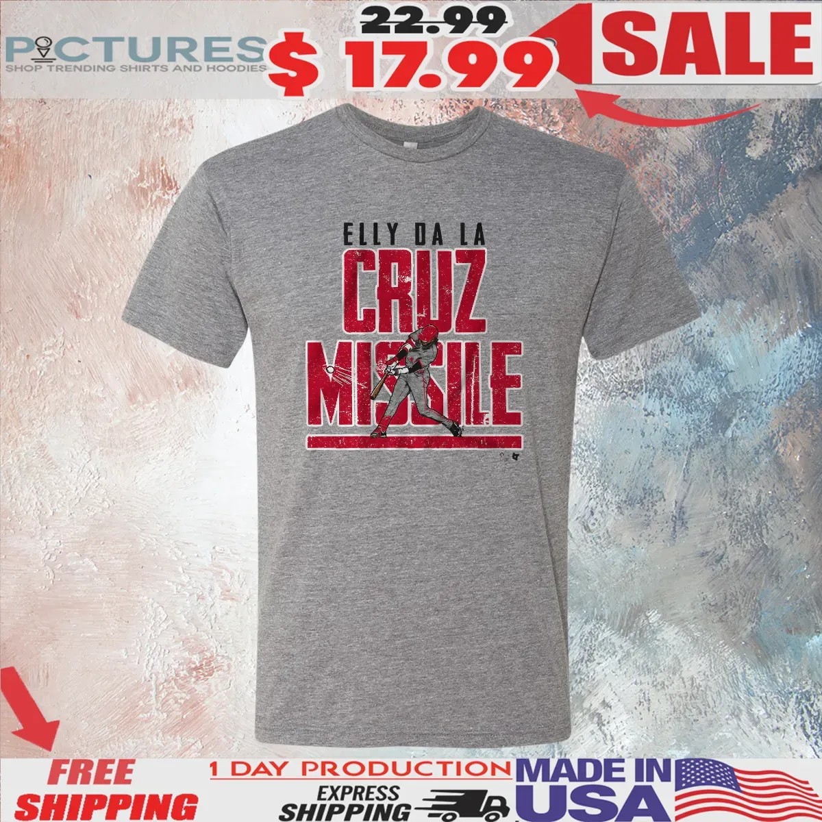 Elly De La Cruz Cincinnati Reds Missile Off The Bat T Shirt