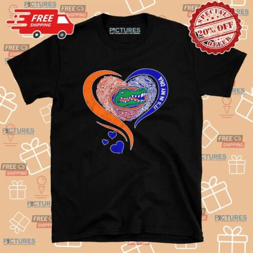 Florida Gators It’s In My Dna Fingerprint In Heart T Shirt