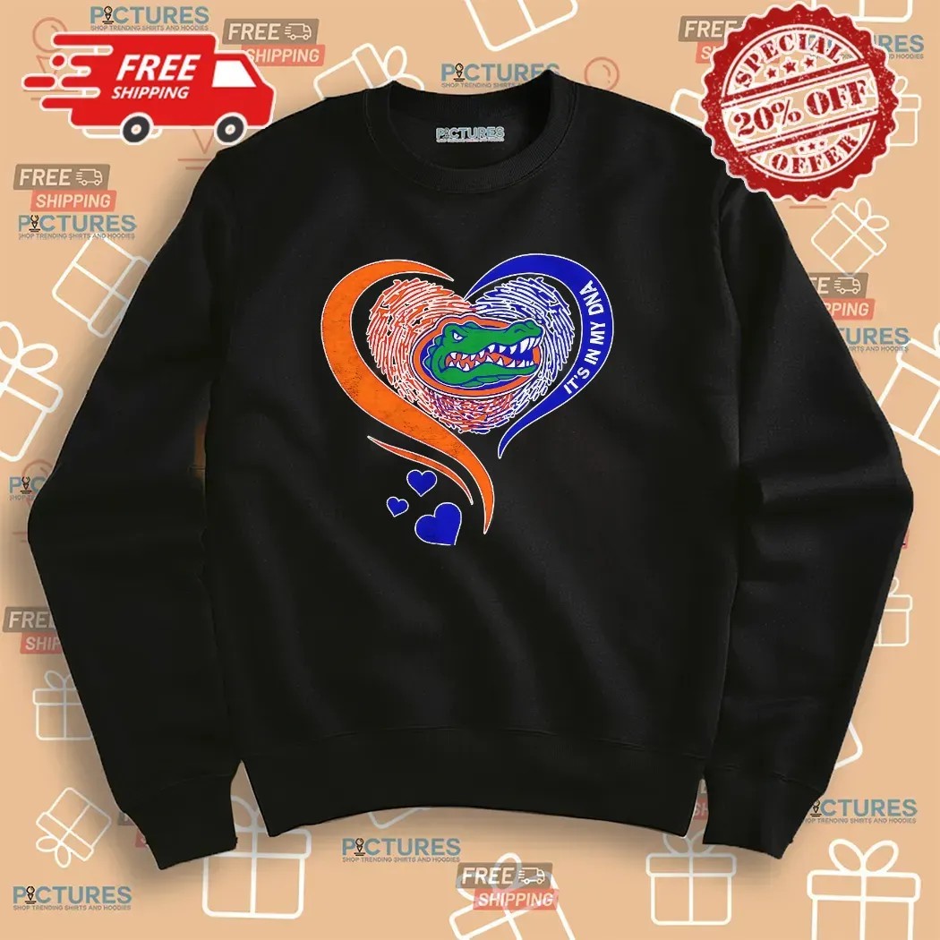 Florida Gators It’s In My Dna Fingerprint In Heart T Shirt