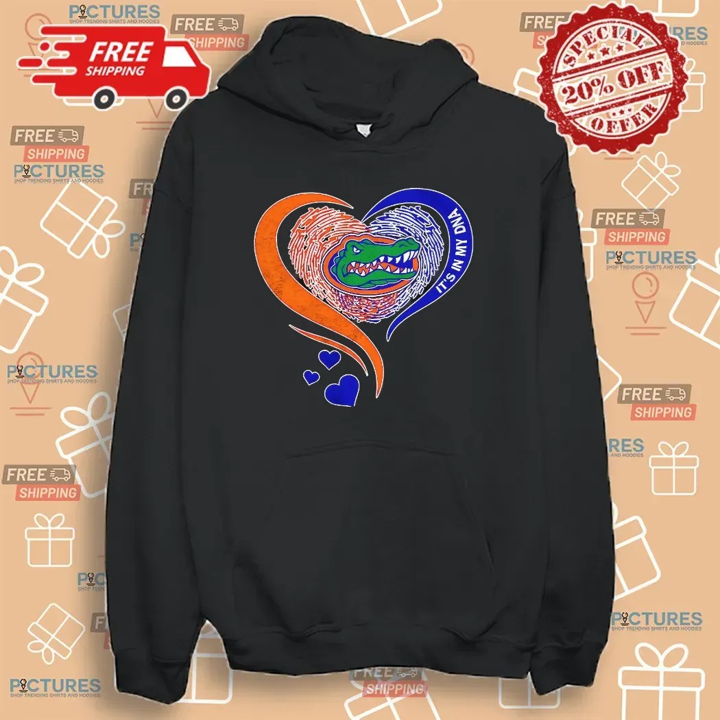 Florida Gators It’s In My Dna Fingerprint In Heart T Shirt