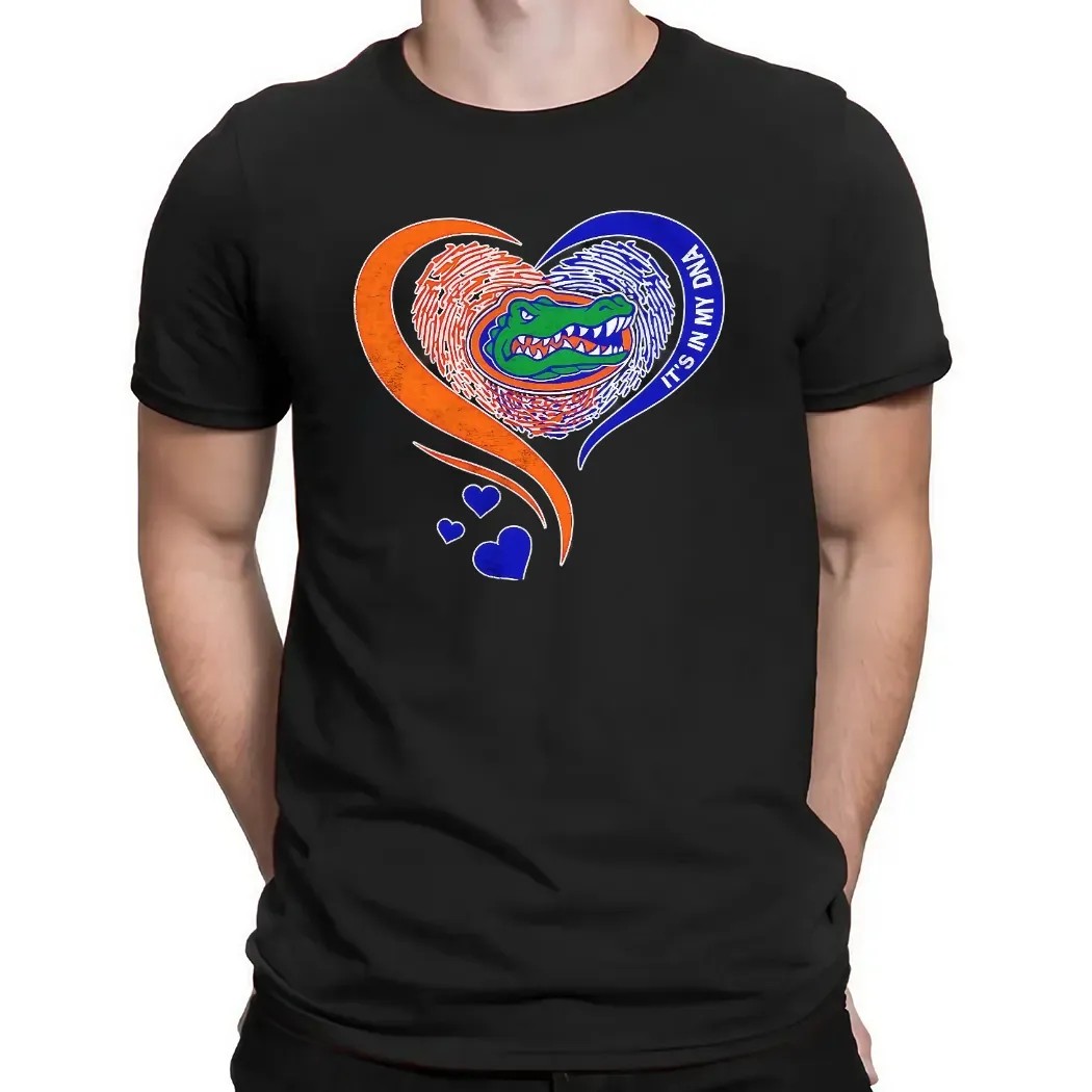 Florida Gators It’s In My Dna Fingerprint In Heart T Shirt