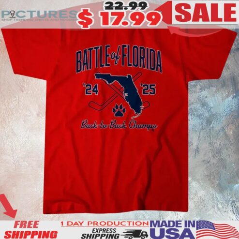 Florida Panthers Hockey Battle of Florida Back To Back Champs Shirt