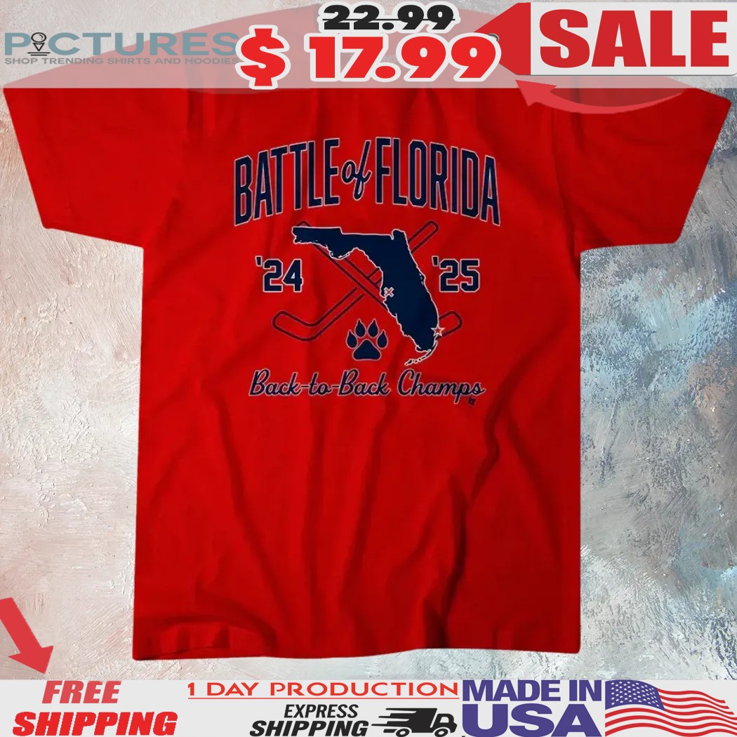 Florida Panthers Hockey Battle of Florida Back To Back Champs Shirt