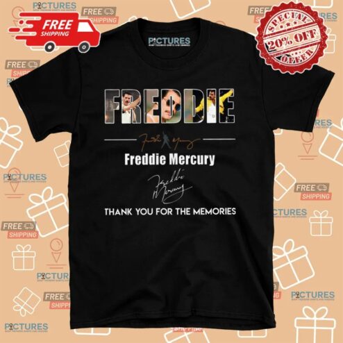 Freddie Mercury Thank You For The Memories Signature Typography Art T Shirt