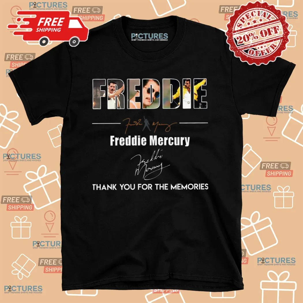Freddie Mercury Thank You For The Memories Signature Typography Art T Shirt
