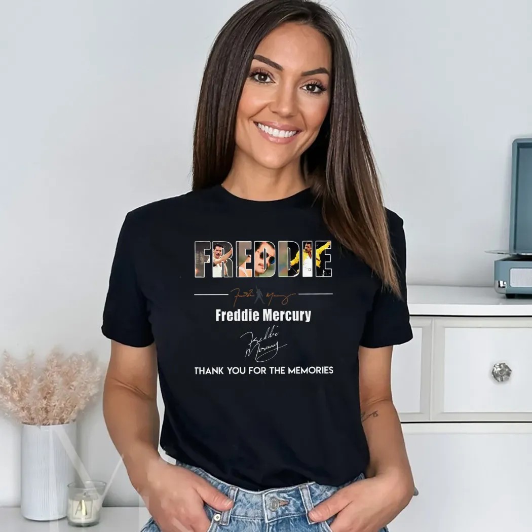 Freddie Mercury Thank You For The Memories Signature Typography Art T Shirt