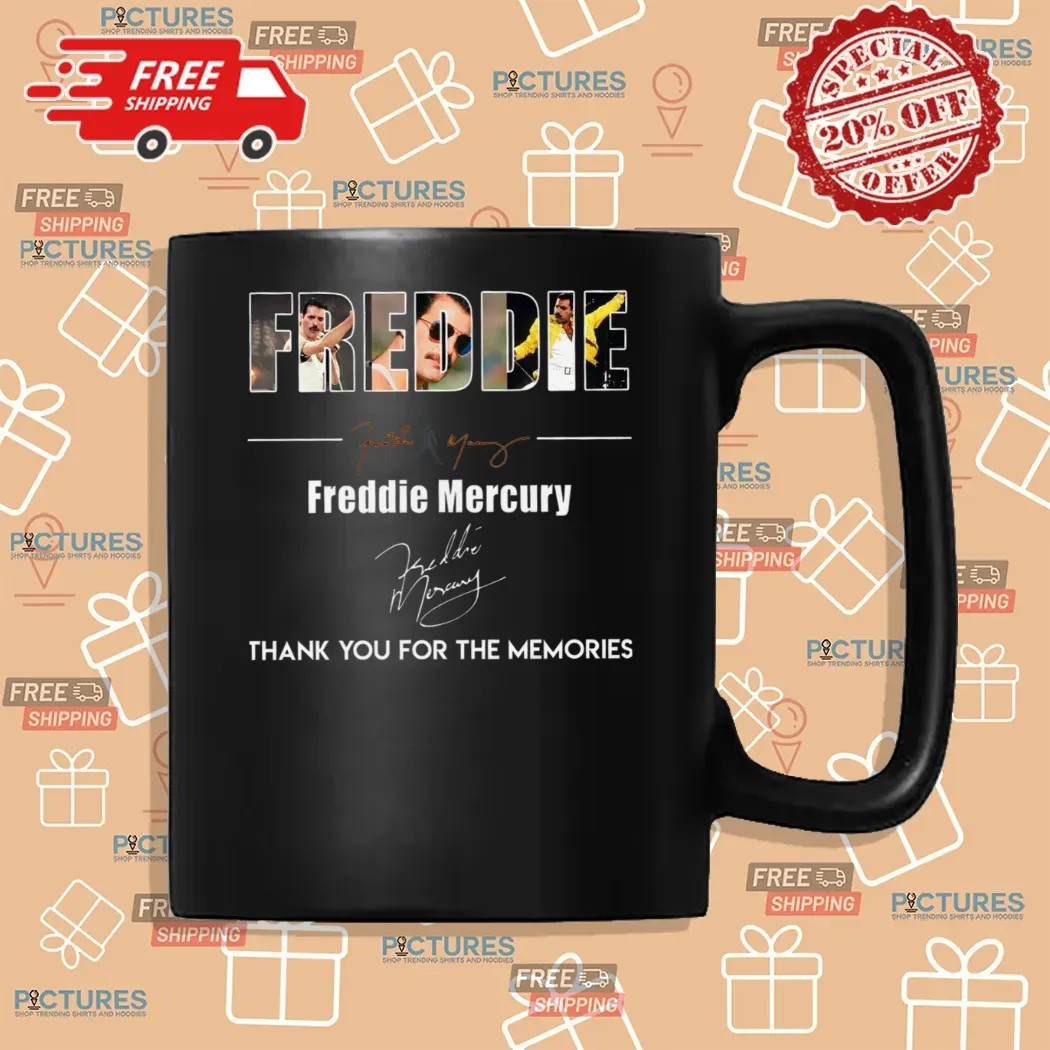 Freddie Mercury Thank You For The Memories Signature Typography Art T Shirt