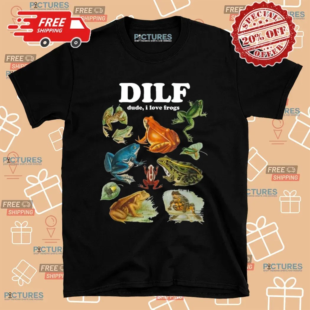 Frog Pun Dude I Love Frog DILF Cottagecore Aesthetic T Shirt
