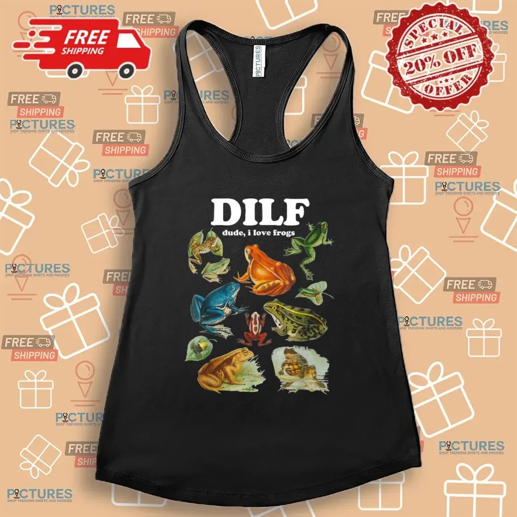 Frog Pun Dude I Love Frog DILF Cottagecore Aesthetic T Shirt