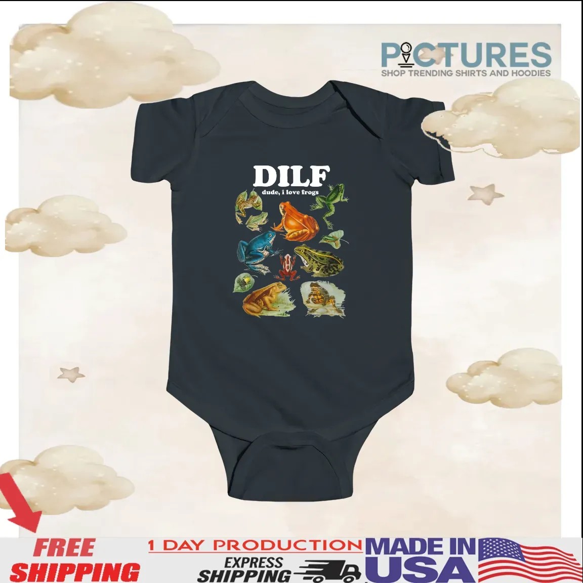 Frog Pun Dude I Love Frog DILF Cottagecore Aesthetic T Shirt