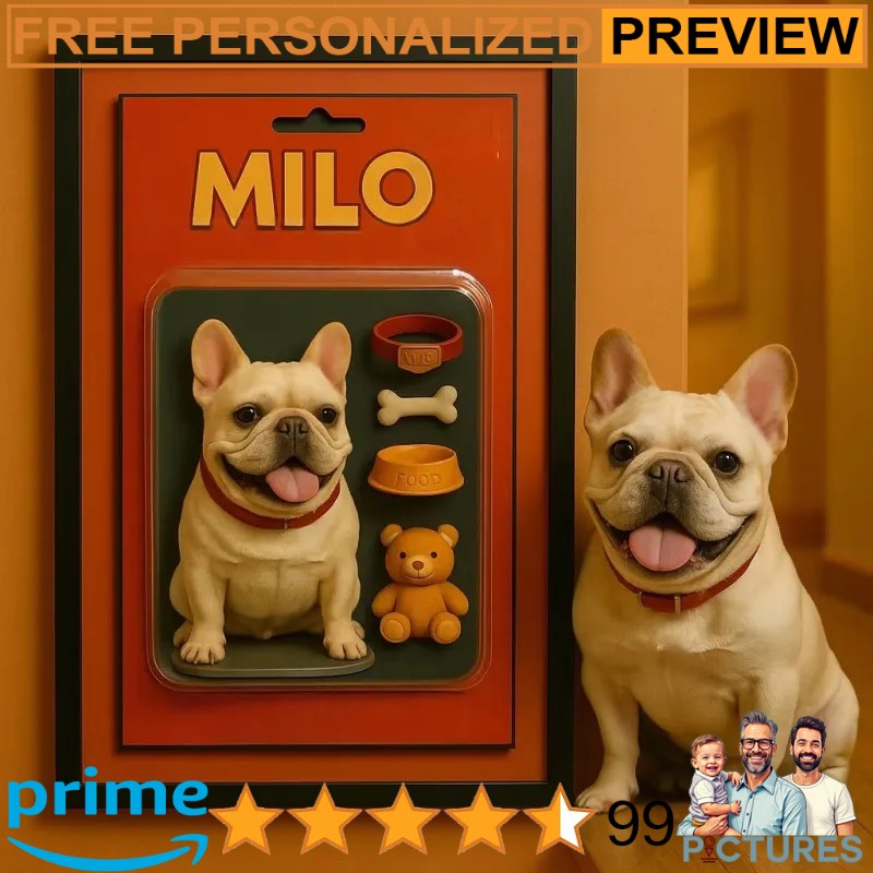Fully Body Custom Portraits Pet Lovers Personalized Toy Box Art Custom Photo Frame
