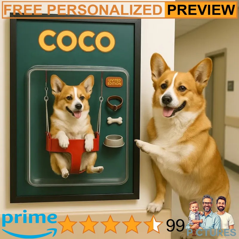 Fully Body Custom Portraits Pet Lovers Personalized Toy Box Art Custom Photo Frame