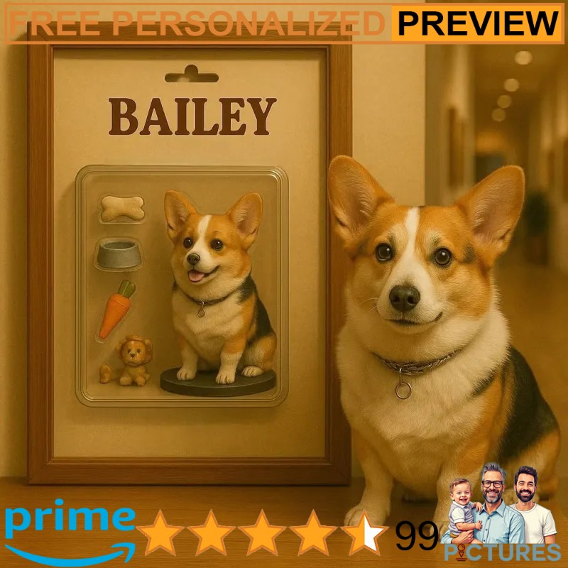 Fully Body Custom Portraits Pet Lovers Personalized Toy Box Art Custom Photo Frame