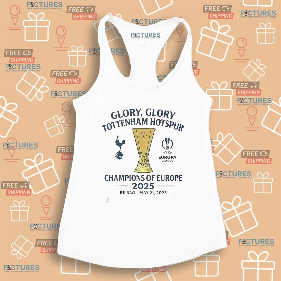 Glory Glory Tottenham Hotspur Champions Of Europe 2025 Special Bilbao T Shirt
