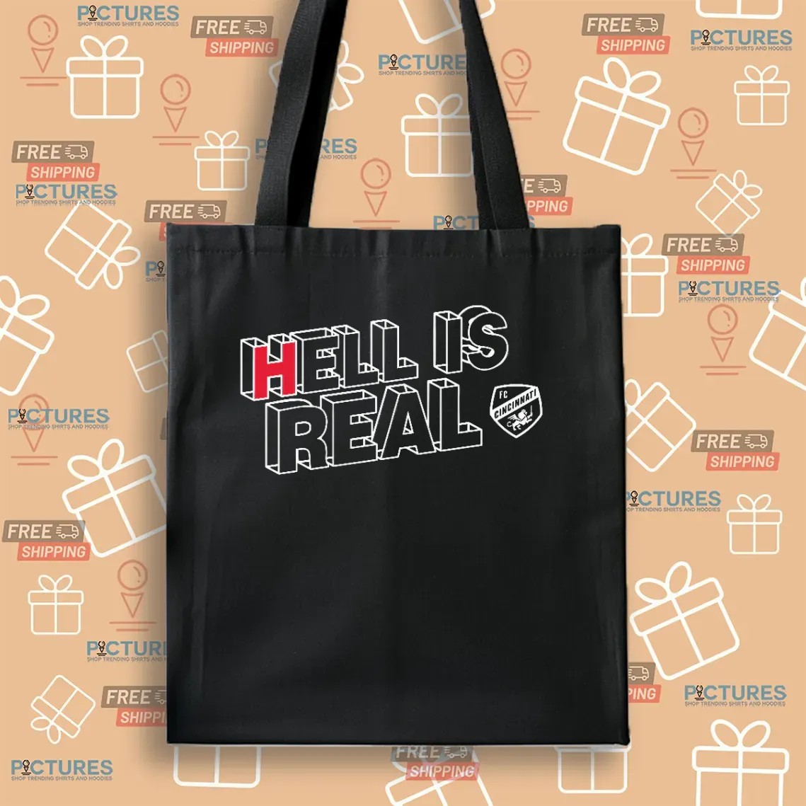 Hell Is Real Coordinates Cincinnati Columbus T Shirt