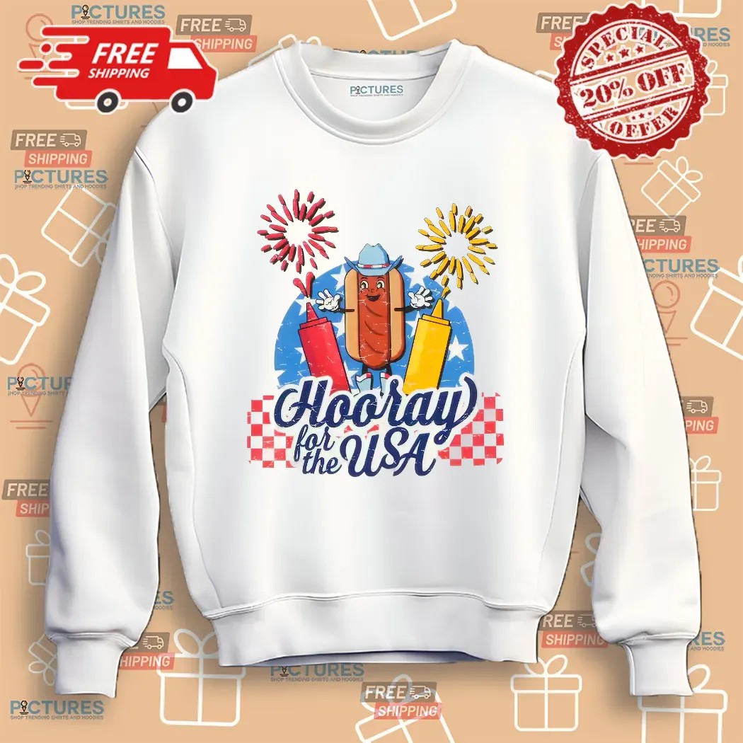 Hooray for the USA Hot Dog T Shirt