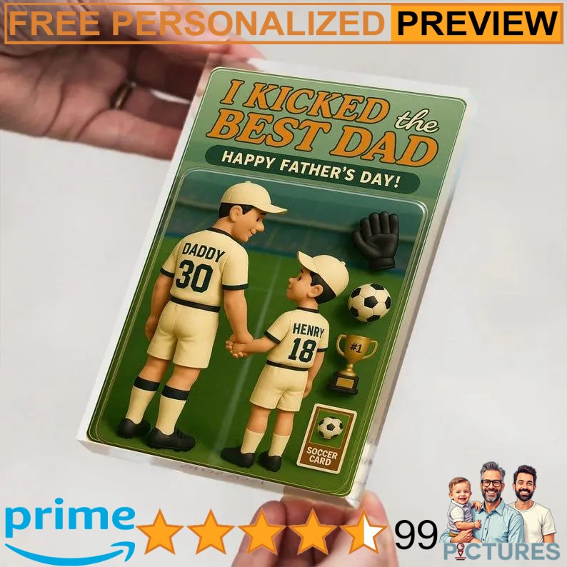 I Kicked The Best Dad Happy Father's Day Personalized Soccer Dad Action Figure Plaque I Kicked The Best Dad Happy Father's Day Personalized Soccer Dad Action Figure Plaque